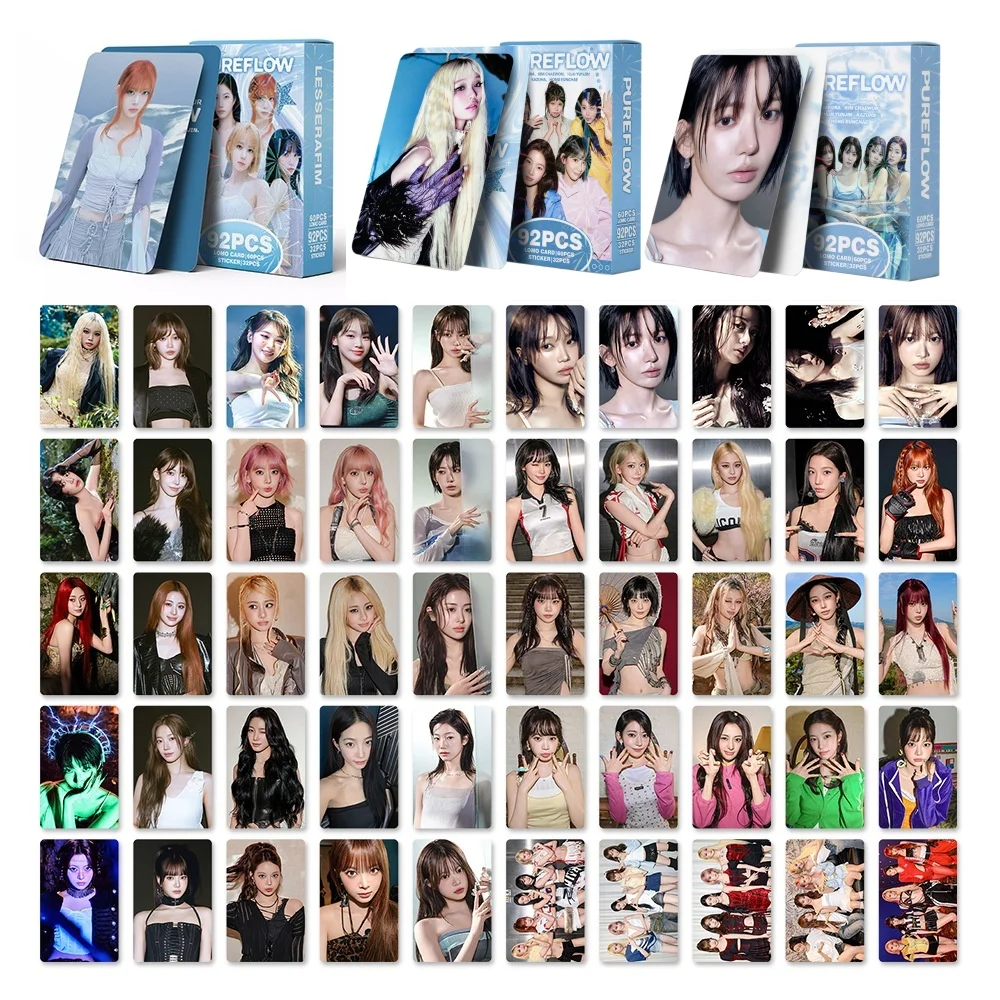 92set New Albums Lomo Card Stickers Ins 3-inch double-sided LOMO card PUREFLOW Fans Collection Cards Gifts
