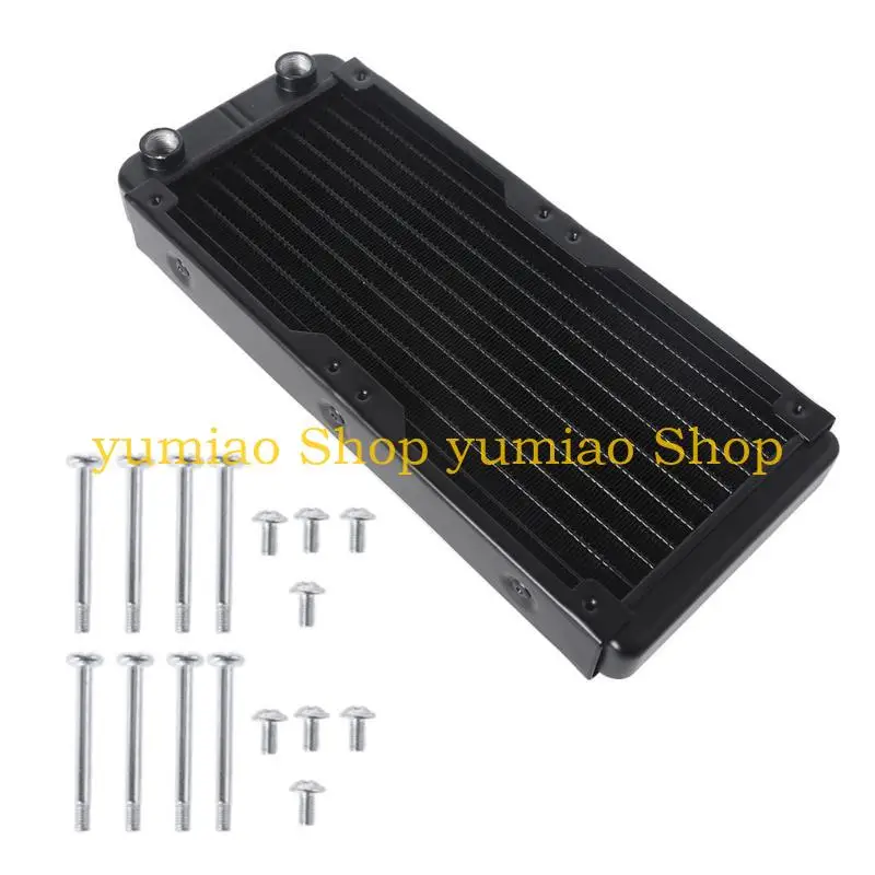 587B 10 Pipe Aluminum Heat Exchanger Radiator for PC CPU CO2 Water Cool System Computer G1/4