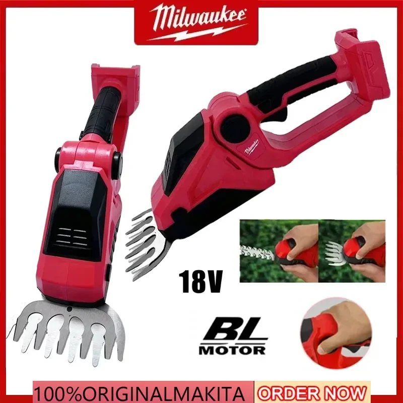 

Milwaukee Аккумуляторный триммер для живой изгороди 2 в 1, электрический триммер для травы, триммер для втулки, ножницы для травы, ручной садовый инструмент для аккумулятора 20 В