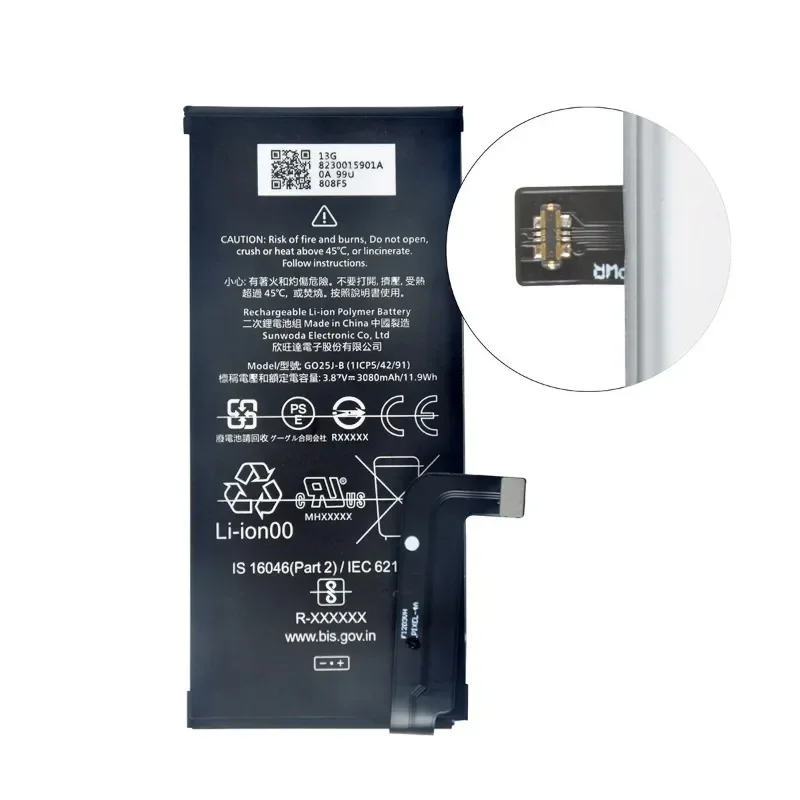 G025J-B 3080mAh Replacement Battery For Google Pixel 4A Pixel4A Genuine Latest Production Phone Batteries+Tools