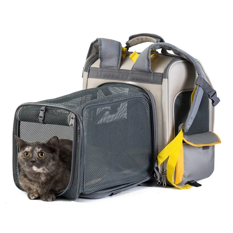 

Expandable Backpack for Small Cat Dog Carrier Kitten Bag Large Capacity Pet Carrying Breathable Animal Transport Travel Outdoor