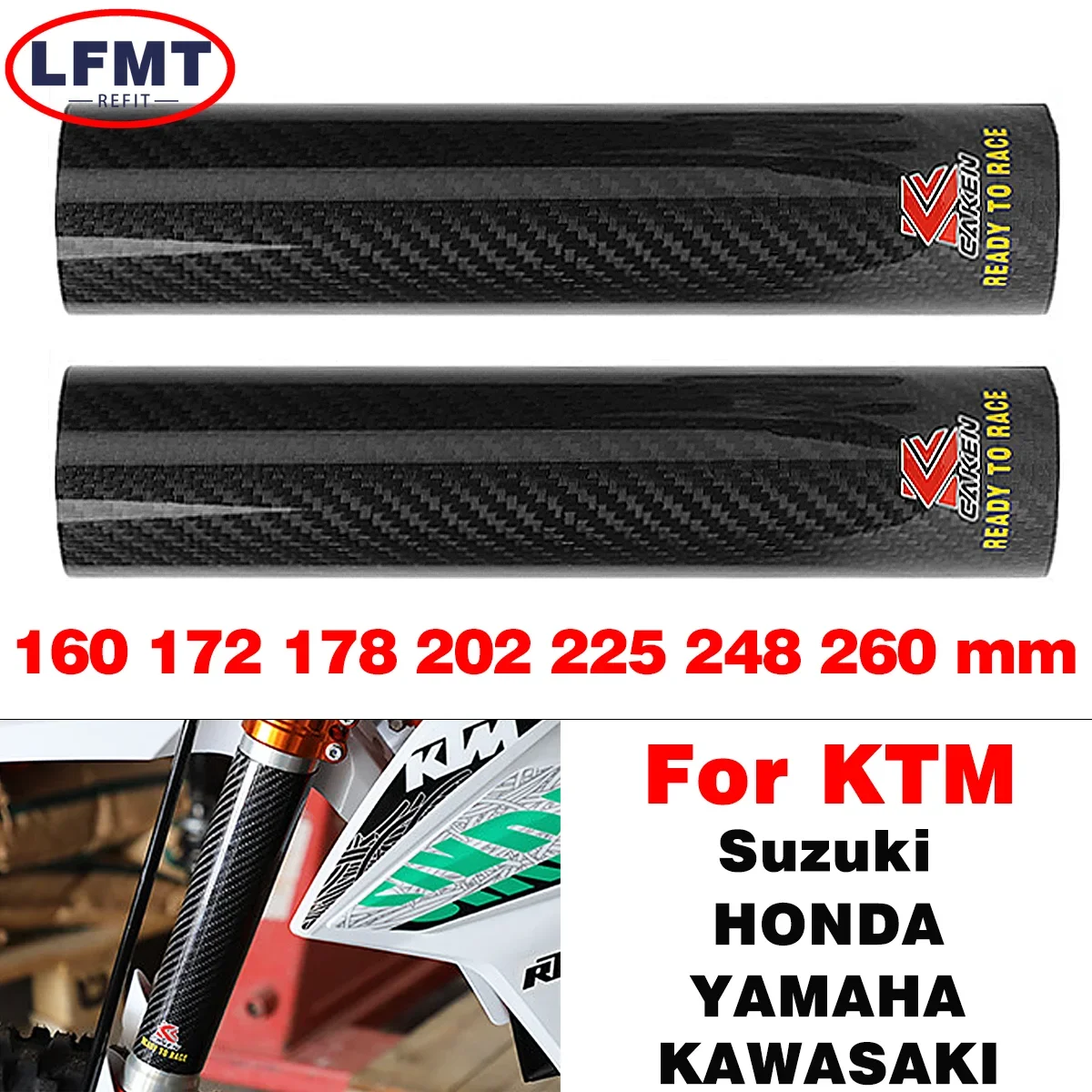 

For KTM Honda Yamaha Kawasaki Suzuki Husqvarna CRF XR YZ KX RM WR SX EXC 2002-2023 Motorcycle Fork Wraps Carbon Fiber Protectors