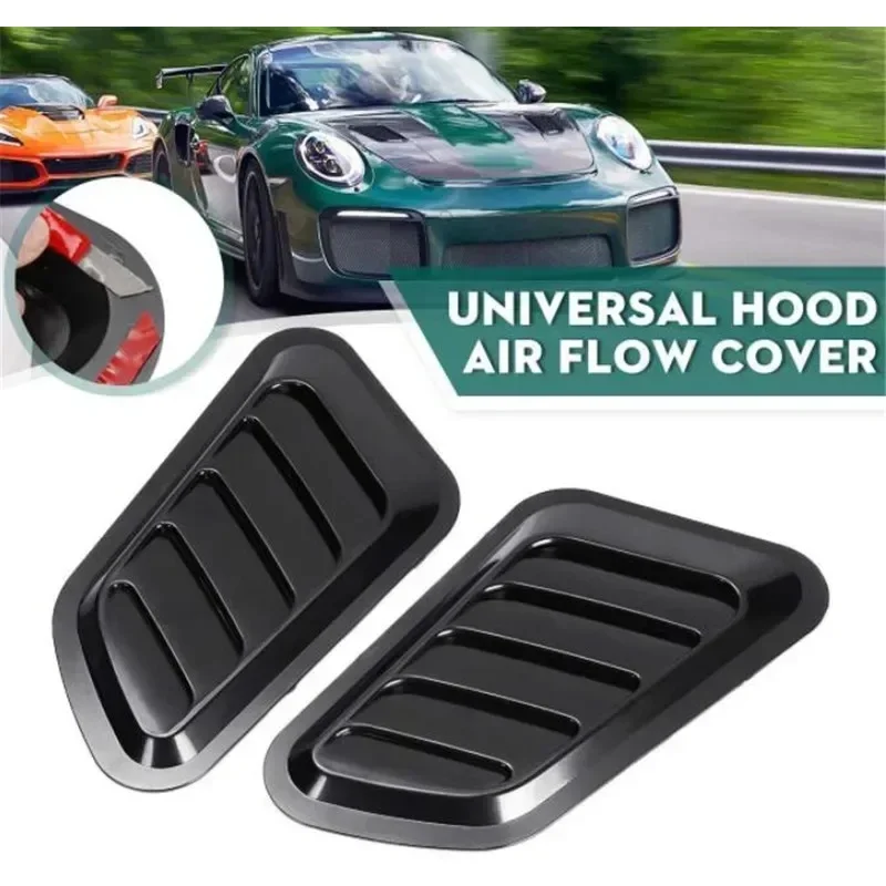 Universal Carbon Fiber Car Decorative Cell Air Flow Intake Hood Scoop Bonnet Vent Cover Stickers Decoration Styling