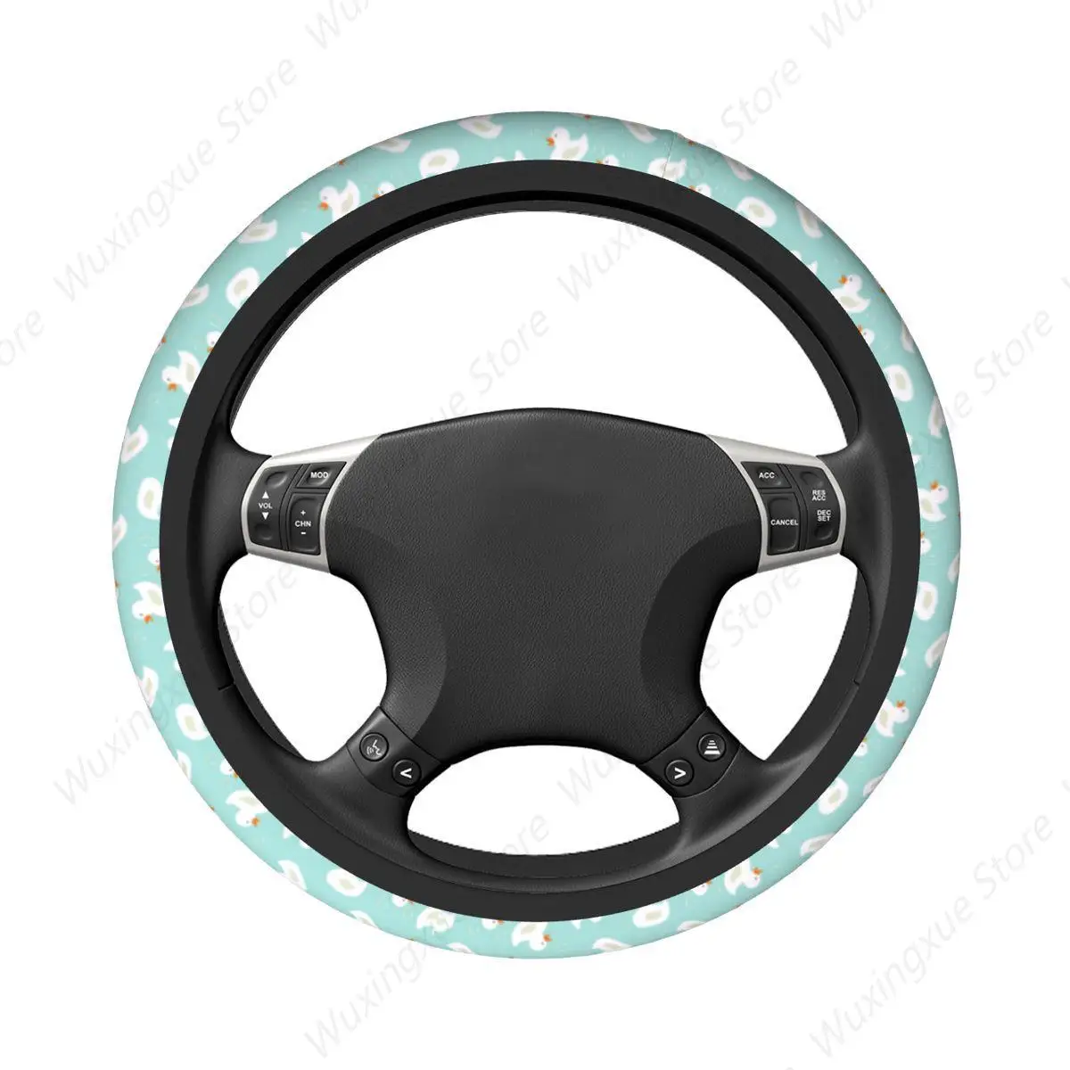 Kawaii Duck Bubbles Car Steering Wheel Cover 37-38 Anti-slip Animal Elastische Auto Decoration Car Accessories