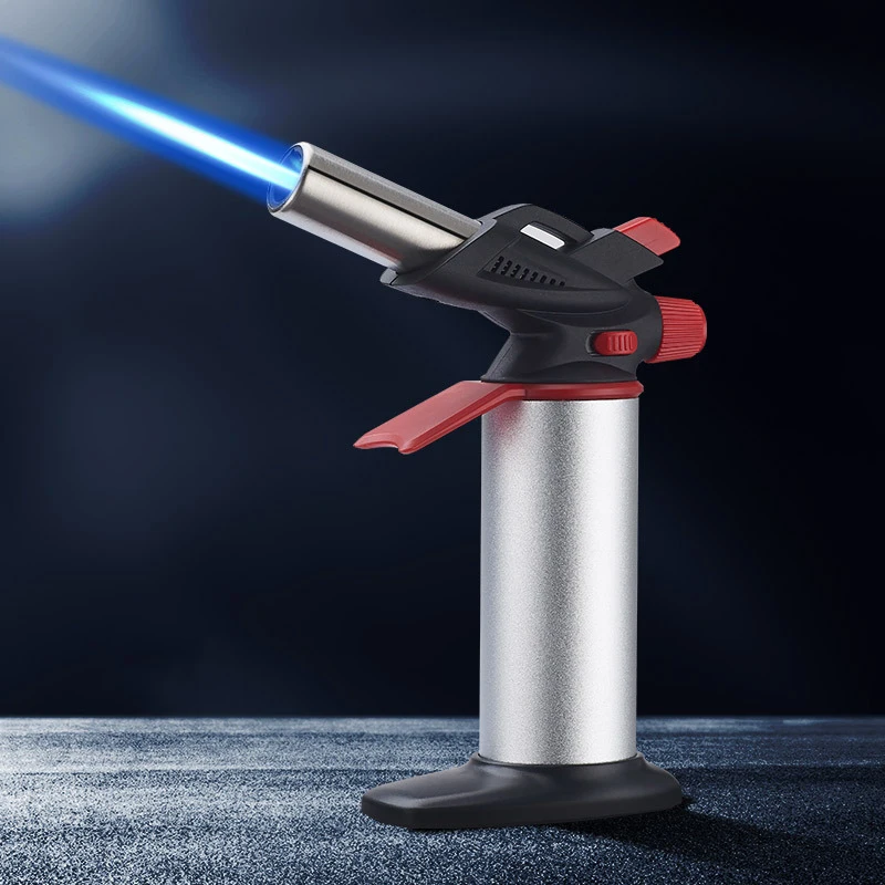 強力な防風ブルーフレームジェットトーチガスライター屋外シガーバーベキュー調理キッチンブタン充填式金属溶接ガン