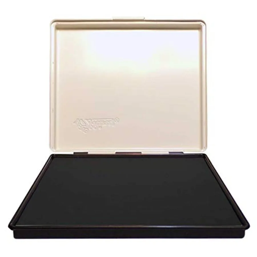 

Extra Large 8'' x 12'' Industrial Rubber Stamp Ink Pad in Metal Case Black Stamp Pad