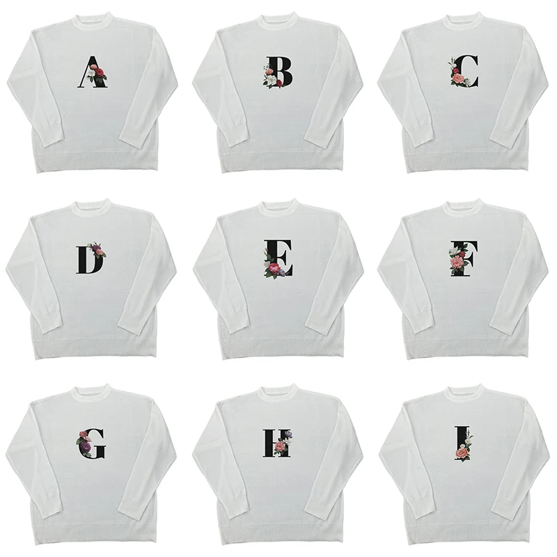 

Вязаная эстетичная одежда в стиле ретро, свободный женский винтажный свитер с круглым вырезом в стиле Харадзюку, модная уличная одежда унисекс с буквенным принтом