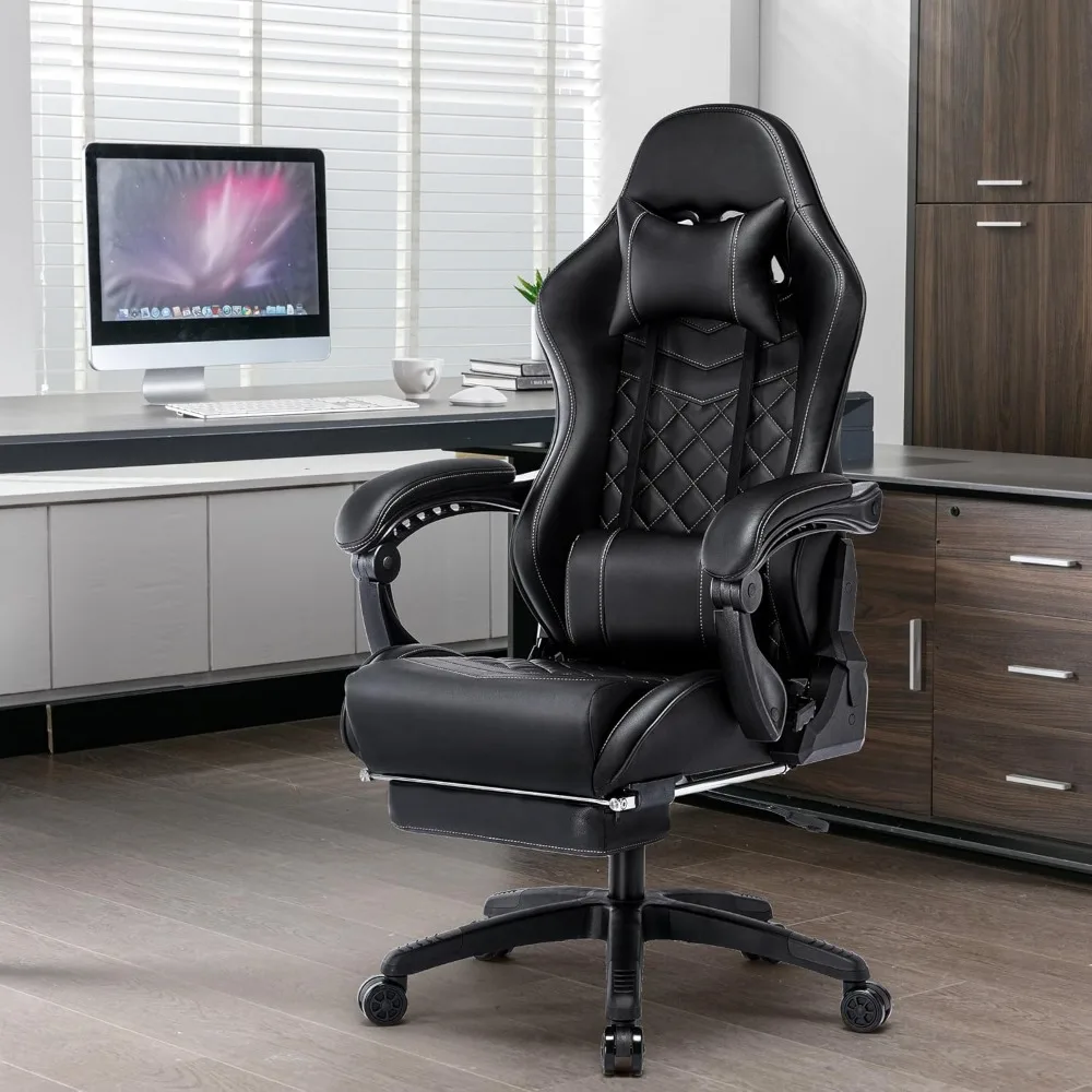 350lbs Ergonomic Office Chair with Footrest and Adjustable Armrest, High Back Comfortable Computer Gaming Chairs