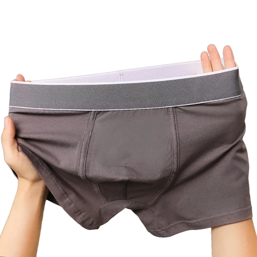 For Daily Wear Breathable Boxer Shorts Home Wear for leisure Time Light Gray Men Solid Trunk Boxer Shorts Classic Style