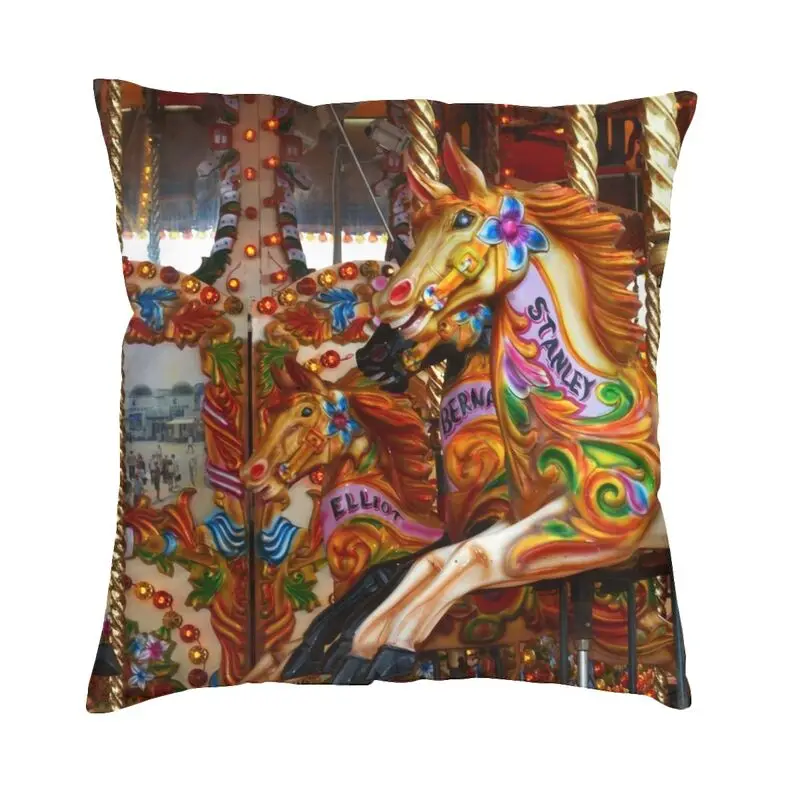 

Amusement Park Rides Carousel Cushion Cover Two Side 3D Printing Throw Pillow Case Living Room Cool Pillowcase Home Decoration