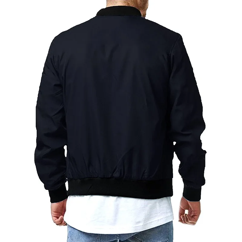 2024 Spring and Autumn Men\'s Zipper Bomber Jacket Casual Trendy Menswear