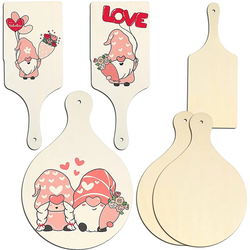 ABXF-36Pcs 손잡이가있는 미니 나무 도마 나무 도마 홈 주방 요리 장식을위한 미완성 판자