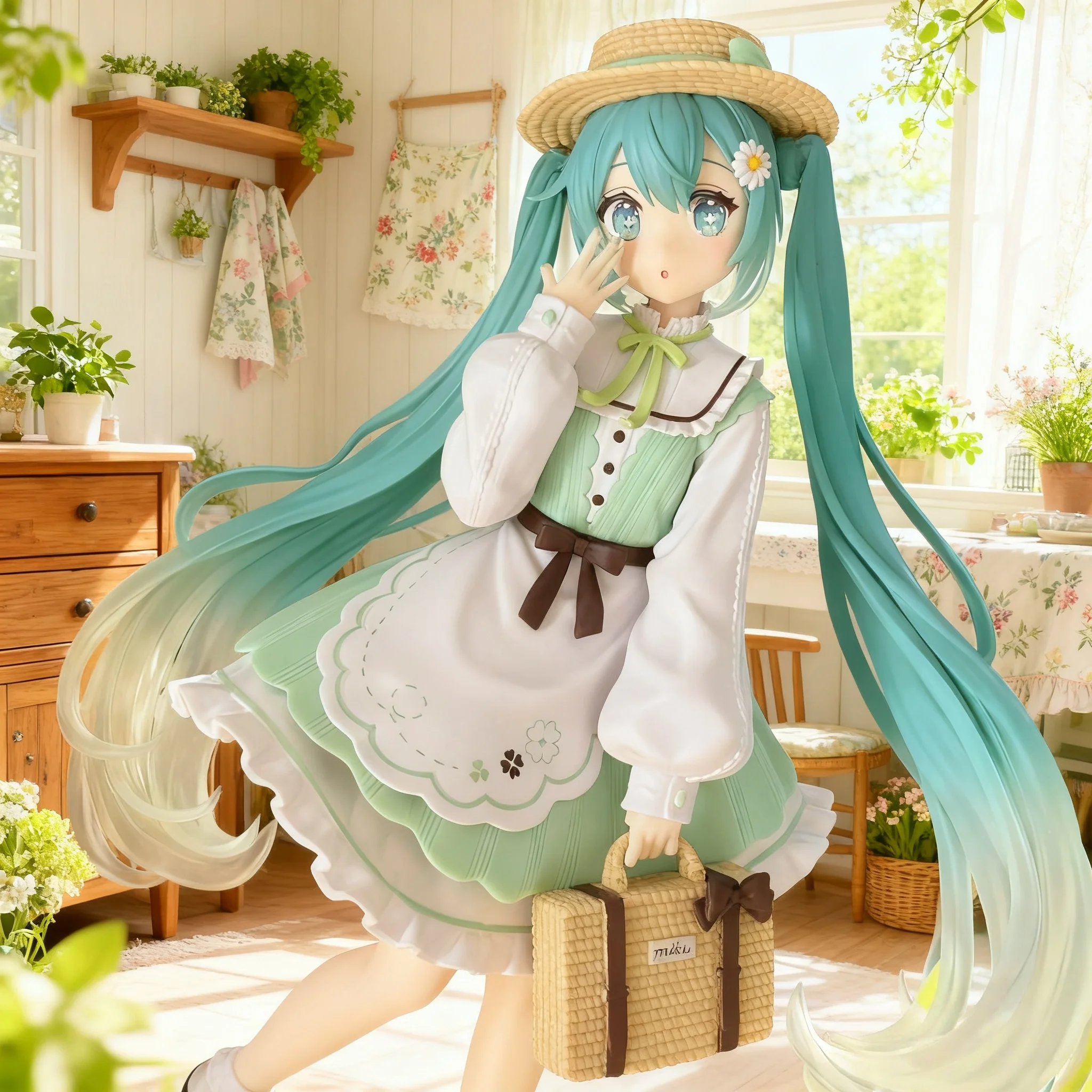 New Hatsune Miku Pastoral Hand made Scenery Model Home Decoration Animation anime Beautiful Girl Table Decoration Collection Gif