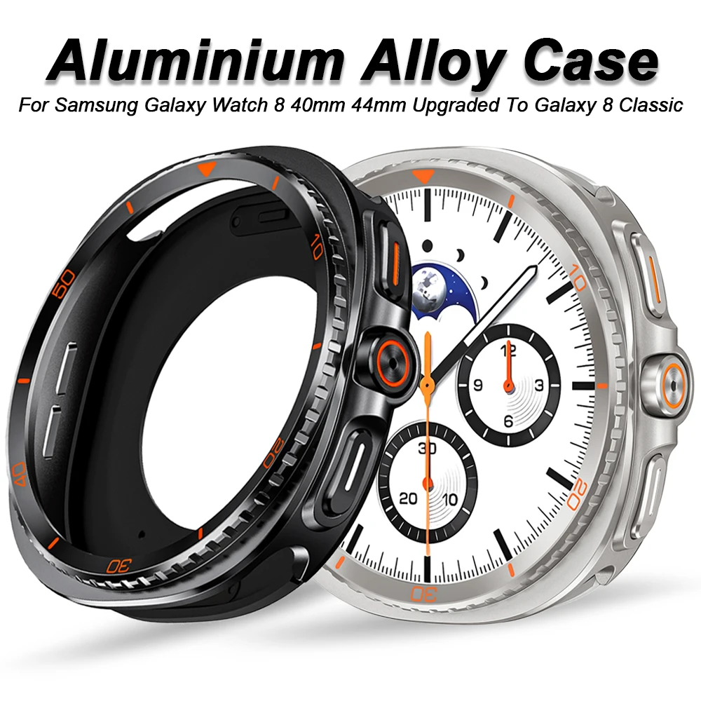 Metal WatchCase for Samsung Galaxy Watch 8 44/40mm Luxury Aluminium Alloy Protector Cover For GALAXY 8 Upgrade To 8 Classic 46mm