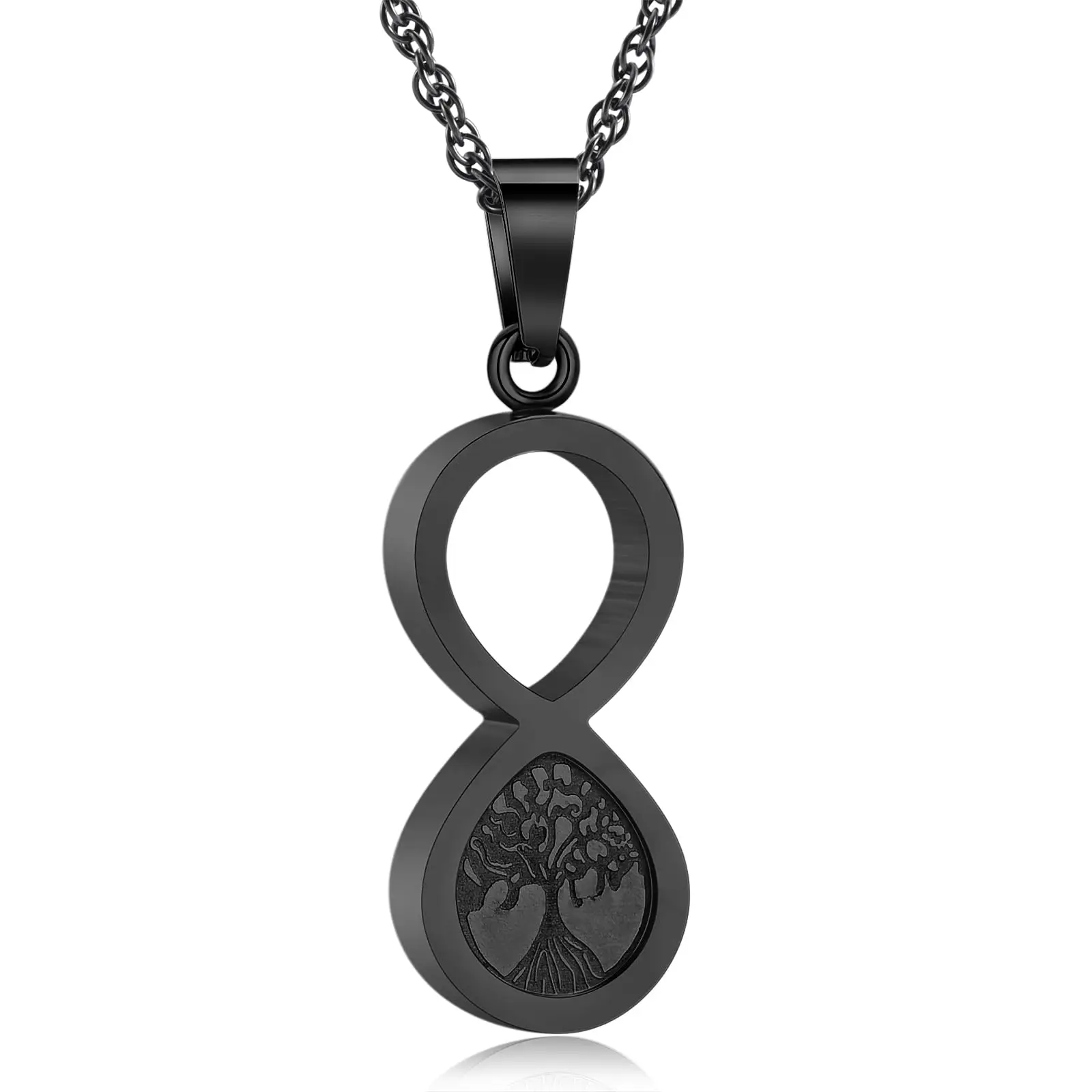 

Tree of Life Infinity Cremation Jewelry for Ashes Stainless Steel Pendant Urn Necklace Keepsake Memorial Gift for Women Men