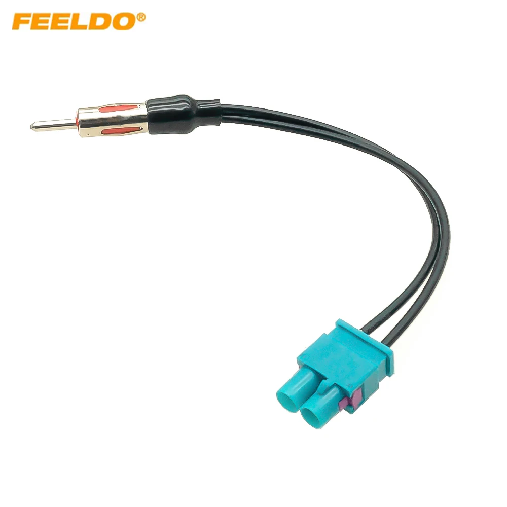 FEELDO Auto Audio Kabel Adapter Antenne Dual Weibliche Fakra Radio Zu Standard Moto Din Männlichen Antenne Antenne Adapter Für Ford BMW