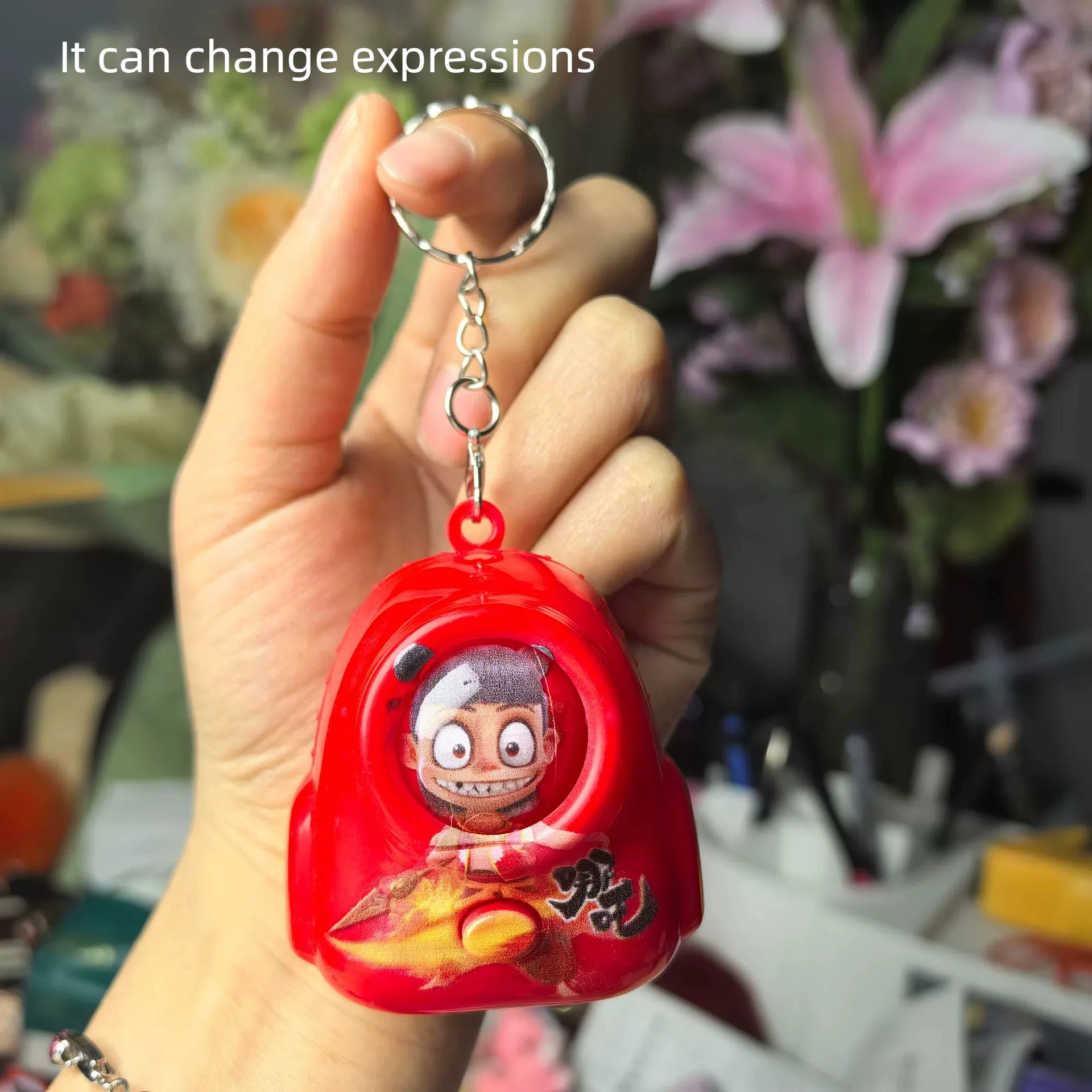 Movie Ne Zha 2 Aobing Q-version The face can be transformed Action Figure Model Toy Backpack pendant decoration keychain Gifts