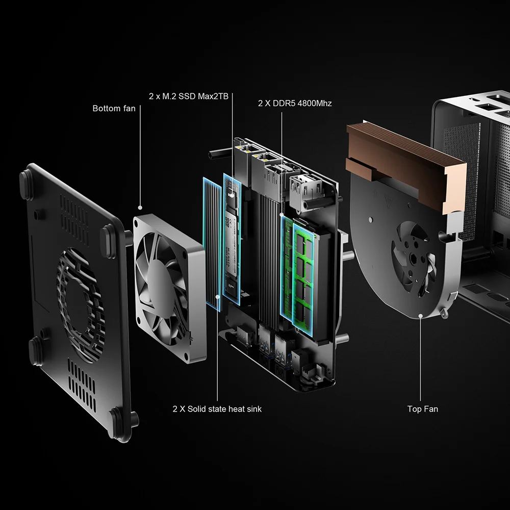 Chatreey GEM 미니 PC R7 8845HS 780M R9 6900HX 680M 게임용 데스크탑 컴퓨터(WiFi 6/블루투스 5.2/OCuiLink/HDMI/DP/USB 4.0 포함)