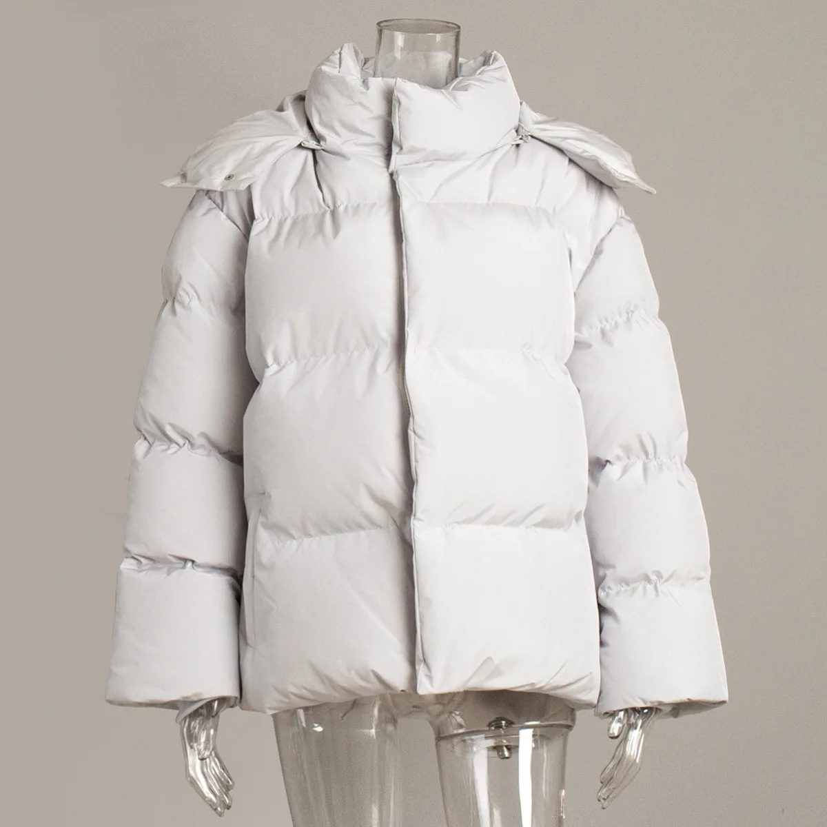 

ALPHALMODA 2025, женская куртка, зимняя, новая Стеганое пальто, теплые парки, однотонная, с капюшоном, ветрозащитная хлопковая куртка