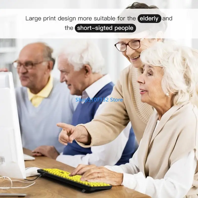 

87HD Large Print Computer Keyboard Perfect for Seniors People with Visual Impairments