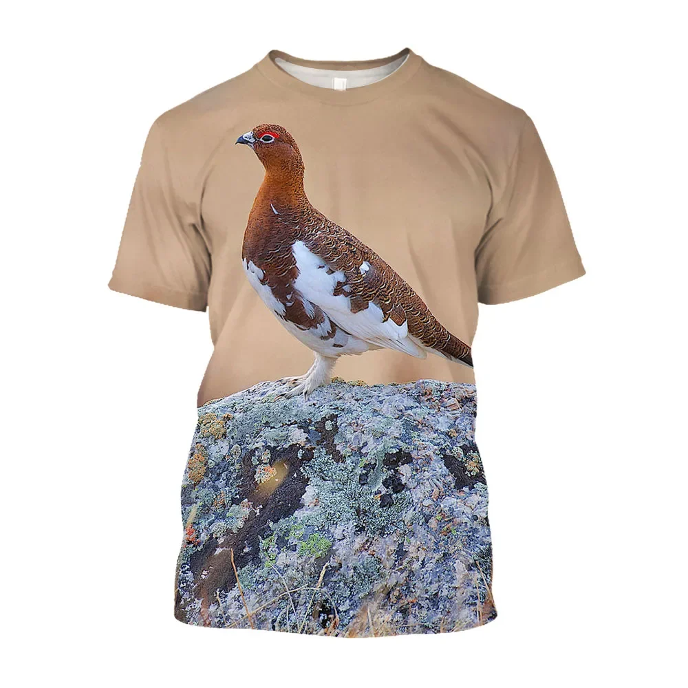 Summer Fashion Hunting Camo Bird graphic t shirts For Men New Outdoors Personality Printed Round Neck Short Sleeve Oversized Top