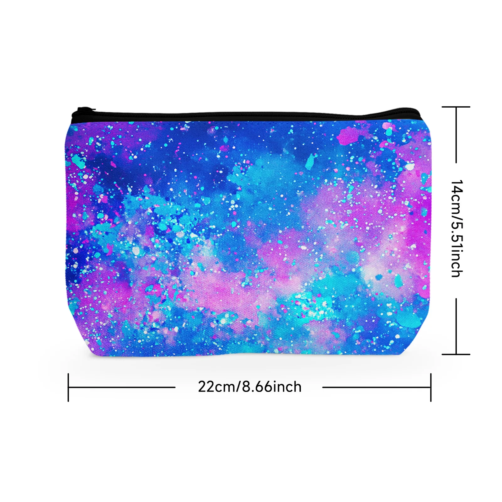 1Pc Cosmetic Bags For Women Cute Makeup Bag For Bag Funny Zipper Pouch Galaxy Blue Makeup Bags