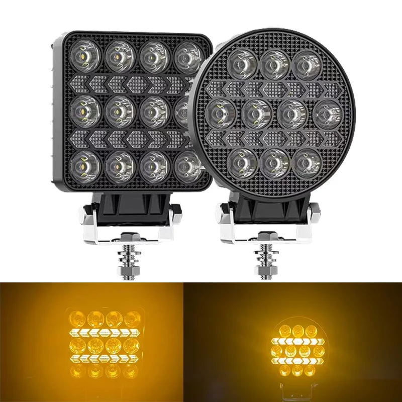 4 بوصة 9-30 فولت مربع/جولة DRL يوم تشغيل أضواء تعديل LED أضواء العمل على الطرق الوعرة أضواء السيارة ATV 4X4 المصابيح الأمامية فلاش