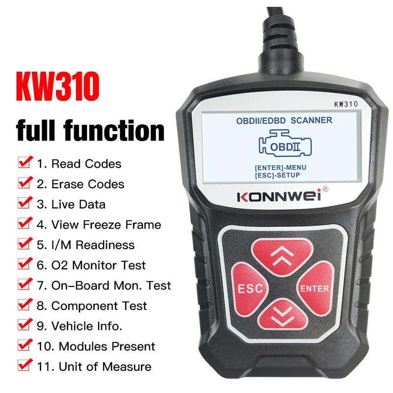 KONNWEI Obd2 Car Diagnostic Tools KW310 Automotive Scanner Auto Engine Analyzer Code Readers Vehicle CAN Obdii Scan tester Tools