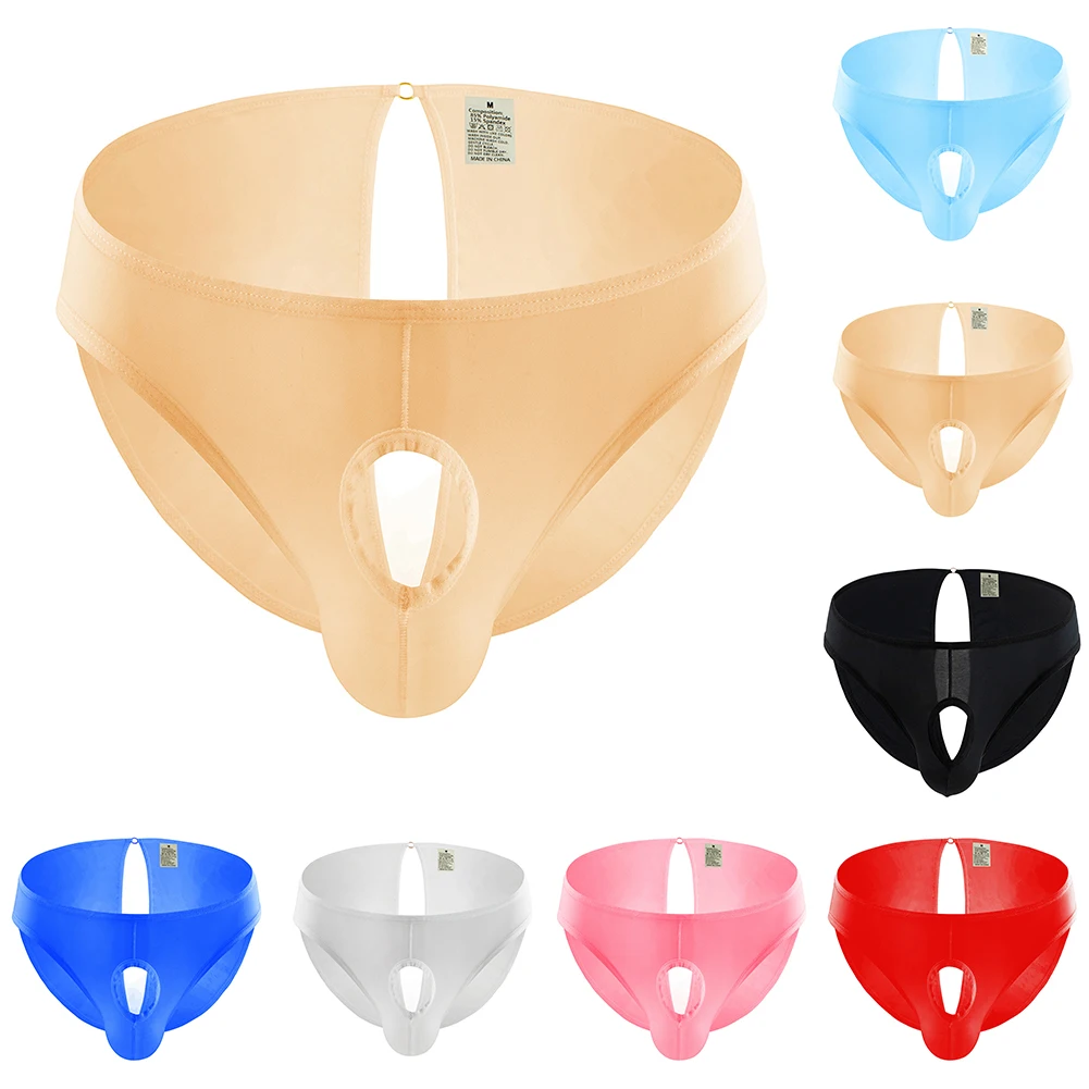 Cuecas de virilha aberta dos homens respirável roupa interior sem costas sexy g-string oco tanga calcinha erótica lingerie gay