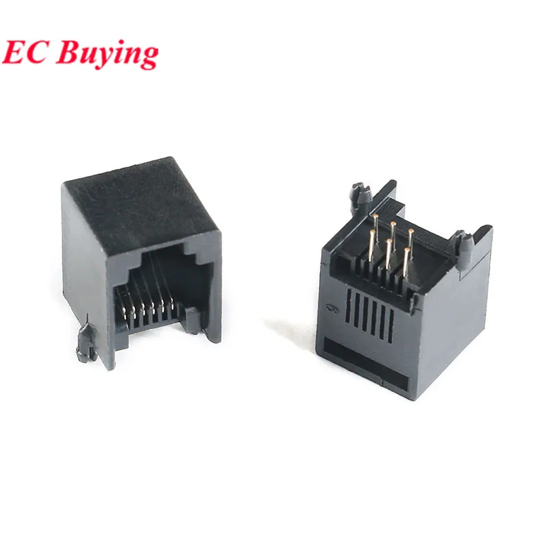 10Pcs/5pcs RJ11 6P6C RJ12 PCB Mount Telephone Modular Network Connector Socket Interface Crystal Female Socket For Plug Jack