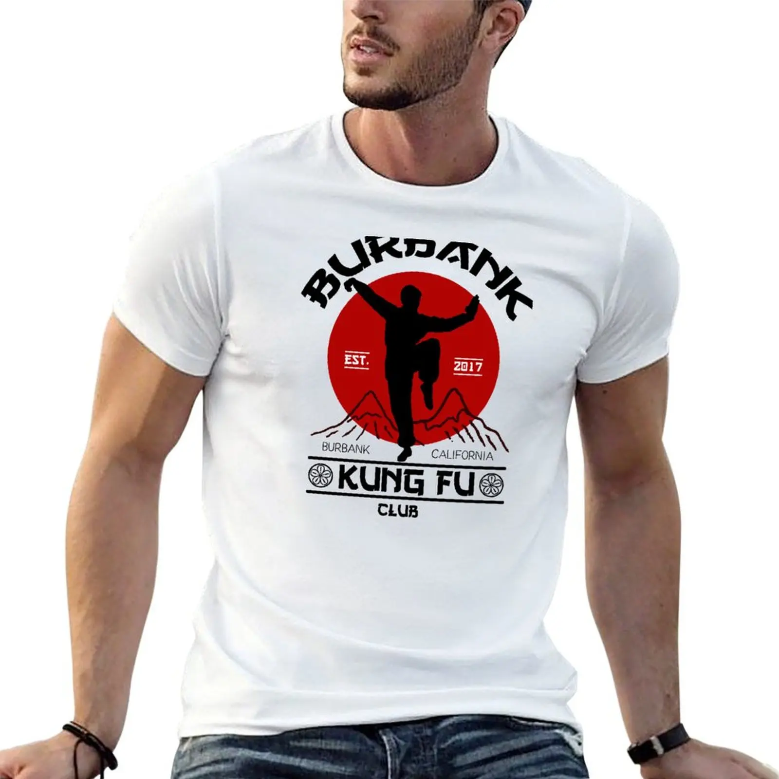 

pack Burbank t shirts t Kung Club Fu shirt for man essential cotton T-Shirt