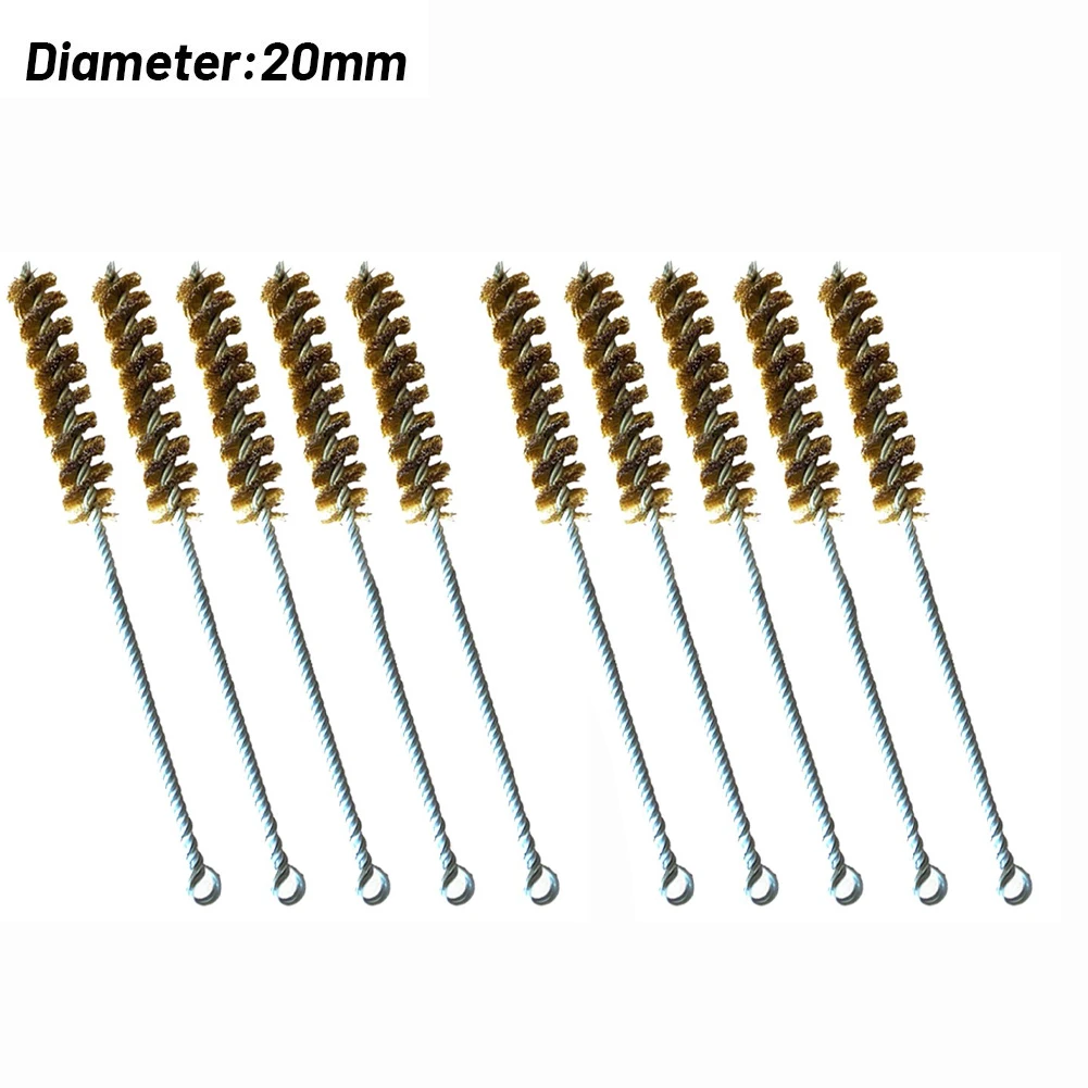 10 Buah Sikat Tabung Kawat Logam untuk Pembersih Pipa Sikat Silinder Baja Tahan Karat untuk Ukuran Diameter 10Mm Hingga 30Mm