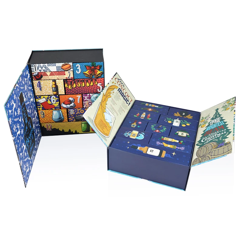 Customization.Wholesale Custom Logo Packaging Bottle Wine Box Christmas Beer Advent Calendar Mystery Box