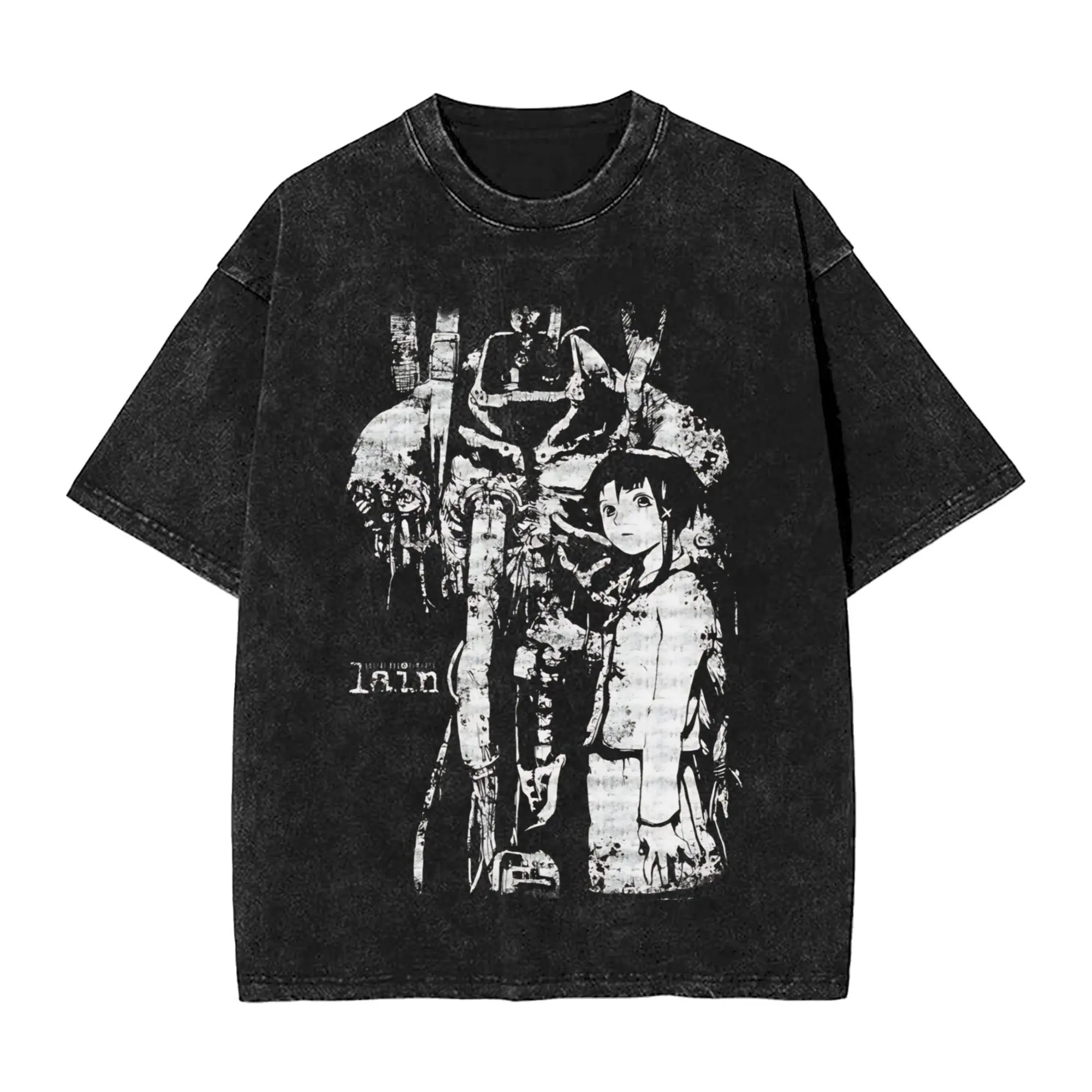 T-shirt Serial Experiments Lain, t-shirts simples à manches courtes, hauts amusants Y2K, hauts d'été en coton à col rond, t-shirts grande taille