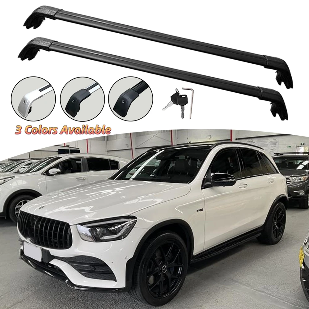 

2 шт. алюминиевые поперечины для багажника на крышу Mercedes-Benz GLC X253 2016-2022, запираемые, для перевозки грузов