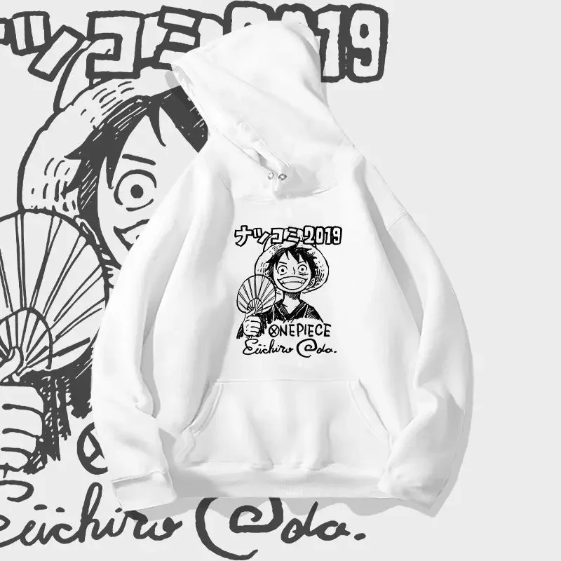 

Цельная соломенная шляпа с капюшоном Luffy, мужские и женские толстовки с длинными рукавами, свободная одежда, осенне-зимняя куртка, цельная аниме