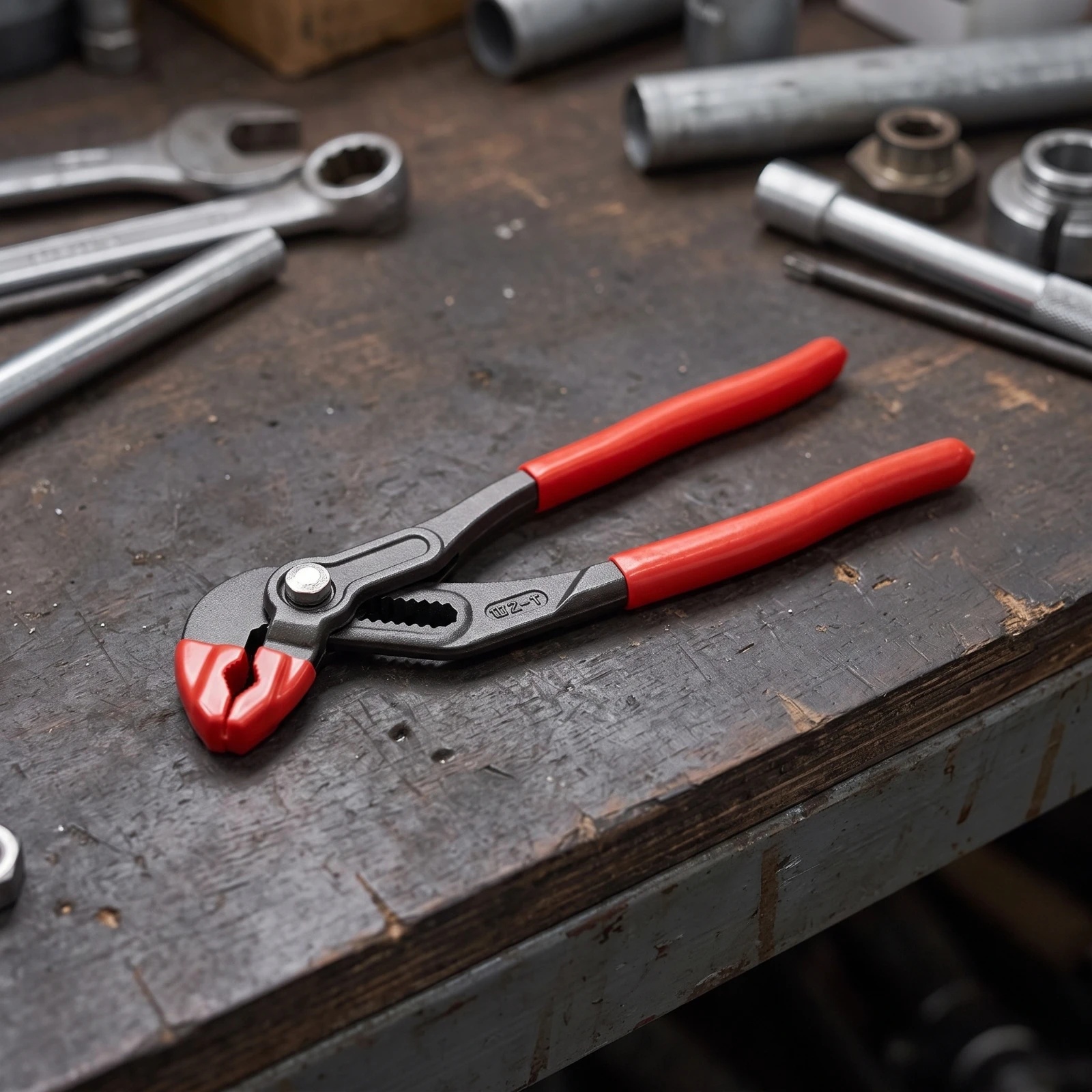 Pipe Pliers with Curved Gripping Surfaces Quick-Adjust Adjustable Pliers with Dipped Handles Non-Slip Ergonomic for Plumbers