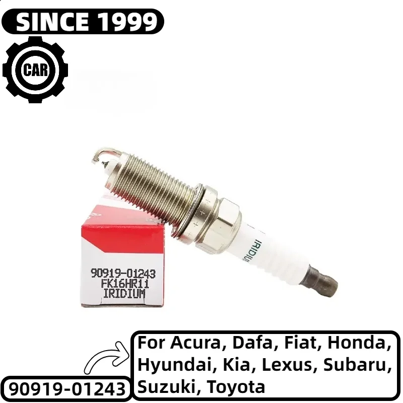 

4pcs 90919-01243 FK16HR11 Daul Iridium Spark Plugs For Acura, Dafa, Fiat, Honda, Hyundai, Kia, Lexus, Subaru, Suzuki, Toyota