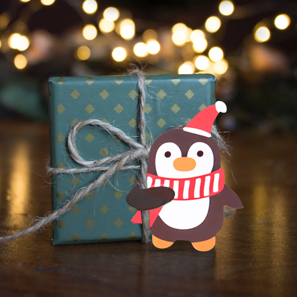 

72 Pcs Penguin Decoration Card Lollipop Paper Message for Candy Manual Christmas Cards Packaging