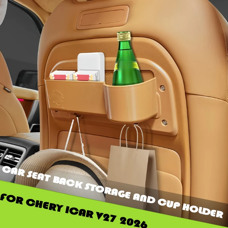 

Car Seat Back Storage and Cup Holder Fit for Chery ICAR V27 2026 Modified ABS Miscellaneous Storage Rack Interior Accessories