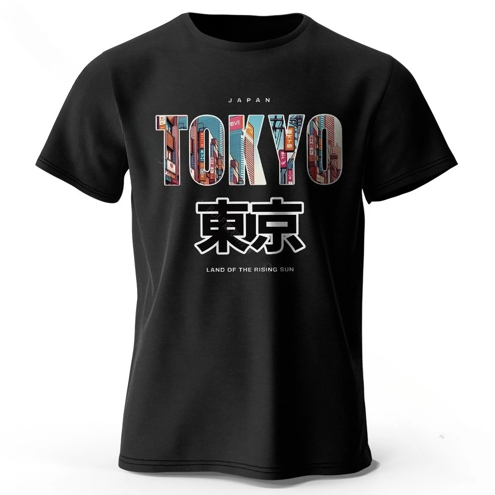 تي شيرت Tokyo Printed Fashion Forward 100% قطن، تي شيرت فائق النعومة برقبة دائرية وأكمام قصيرة، مثالي للرجال والنساء