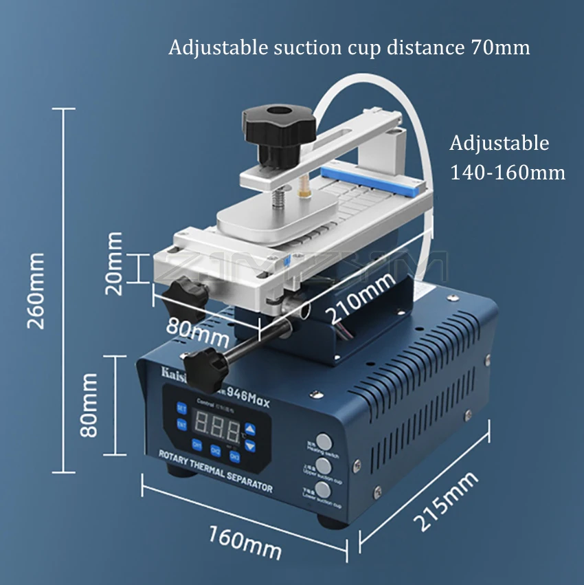 Kaisi 946 MAX Double Pump LCD Screen Separator Rotation Curved Screen Separate Glue Remover Machine Heat-Free Disassembly Repair