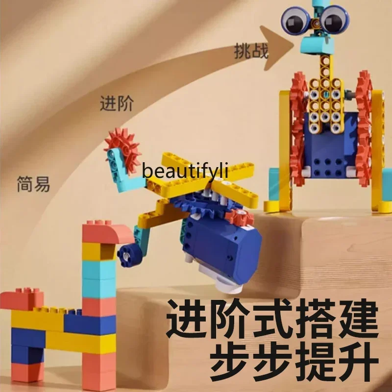 Elektrische Wissenschaft und Bildung für Kinder, großes Partikel-Bausteinspielzeug, mechanisches Jungen-Puzzle, Montage für 3 Mädchen
