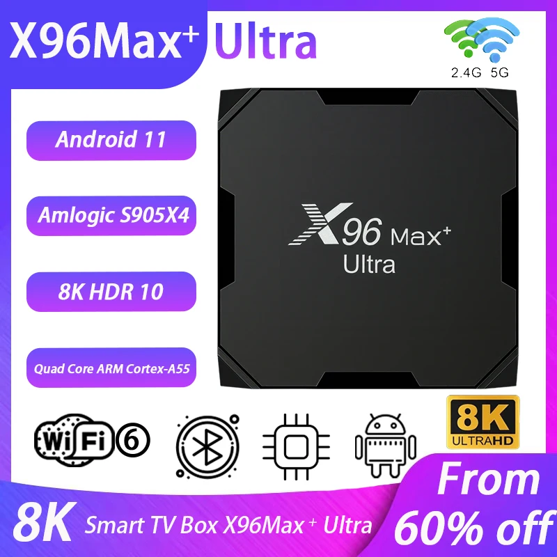 X96Max + Ultra TV Box Android 11 Amlogic S905X4 4GB 32GB/64GB TV BOX 8K Wifi BT Media Player X96 Max + Ultra Smart Set Top Box #2