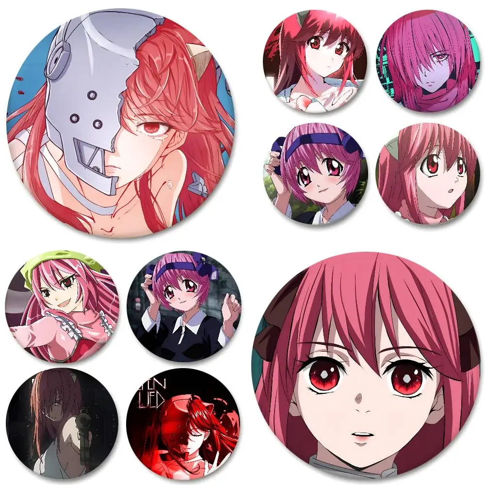Anime Elfen Lied Abzeichen Runde Abzeichen Weißblech Münze Brosche Kleidung Rucksack Zubehör Anstecknadel