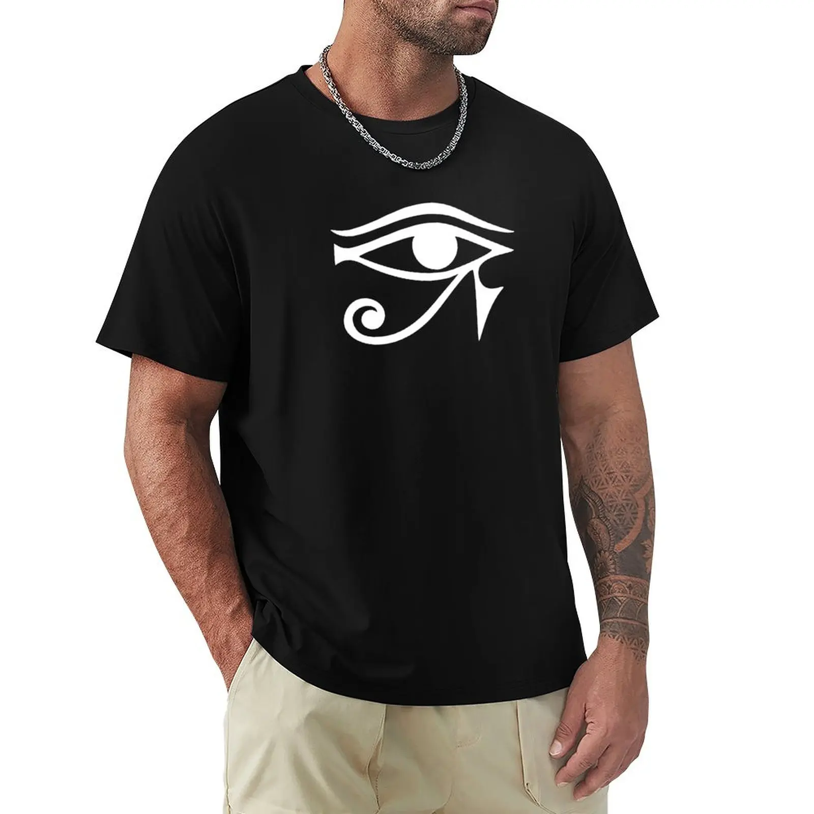 Horus eye, Egyptian protection symbol, lucky charm, ancient Egypt, mythology, Horus, Eye T-Shirt Big and Tall Basic Tee Shirt