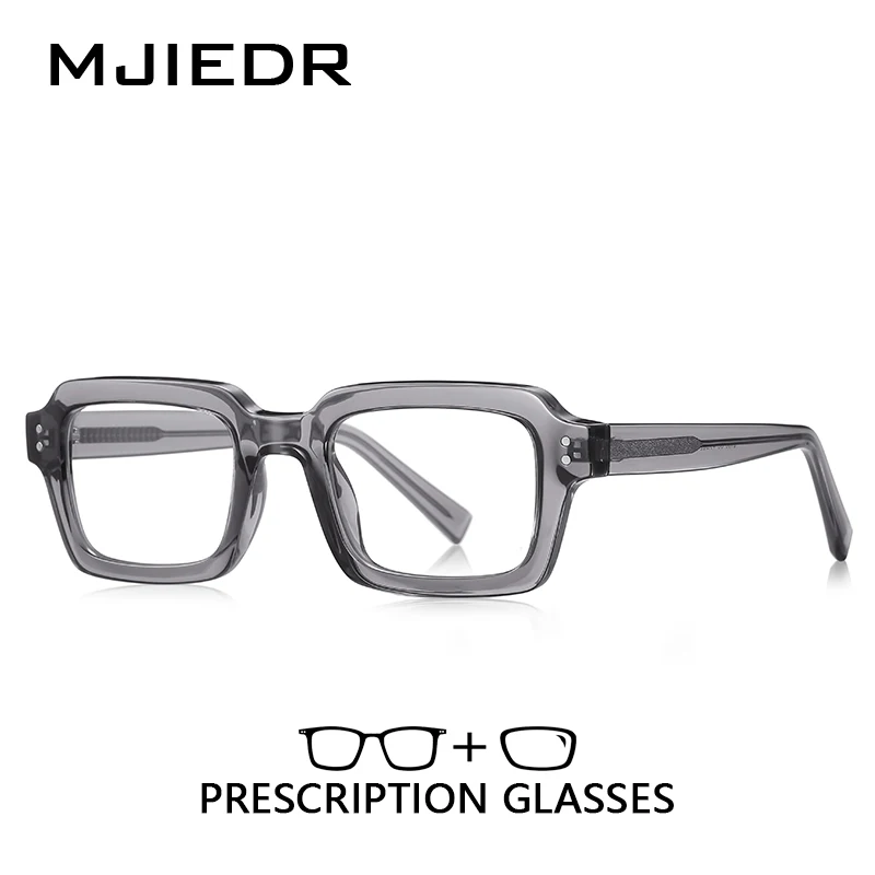 

MJIEDR Polygon Progressive Glasses Square Acetate Photochromic Blue Light Blocking Optical Eyewear for Women Men