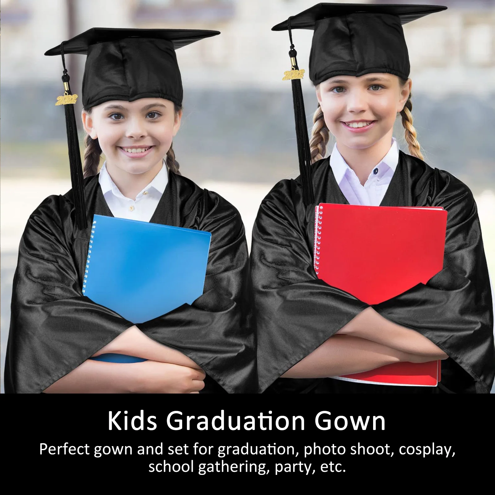 Graduation Gown Set Kids Dress Child Graduation Celebration Elegant Design for Preschool Kindergarten Students