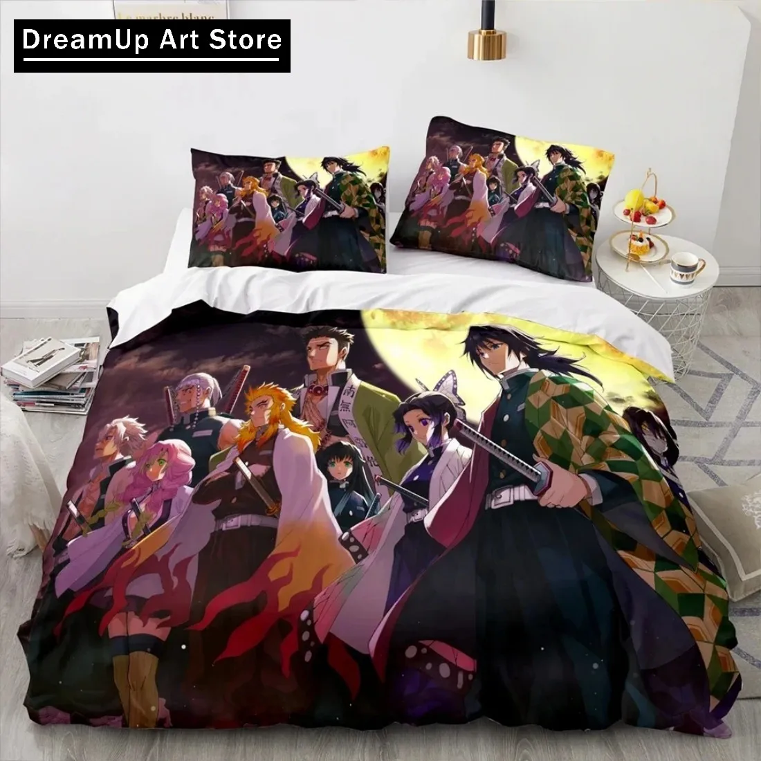 3D Demon Slayer Bedding Set Duvet Cover Bed Set Quilt Cover Twin Single Queen King Size Boys Adult Home Textile Decor