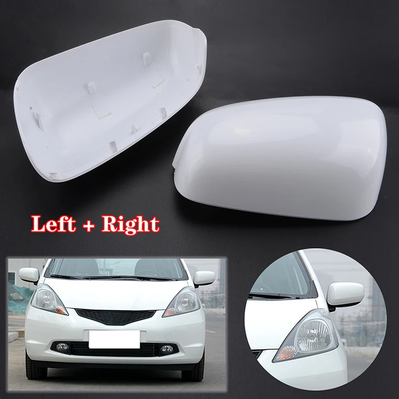 1 Pair Rearview Mirror Cover For Honda FIT JAZZ GE6 GE8 2009 2010 2011 2012 2013 Replacement White Side Wing Mirror Cap Housing